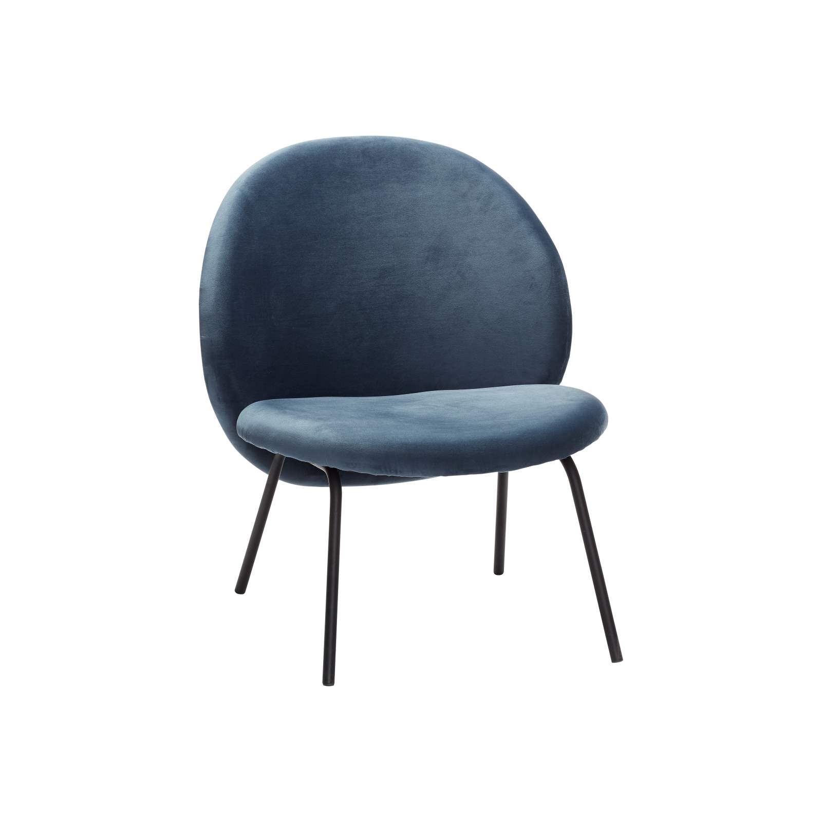 Lounge stol Boule blå sammet Hubsch