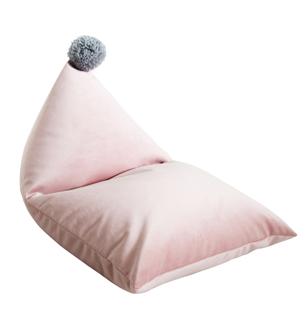 Sittpuff sammet LJUSROSA 80 x 120 cm  med pompom